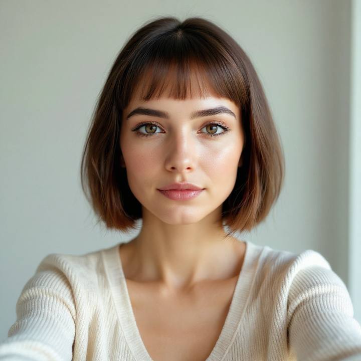 French bob hairstyle try on preview on a real face