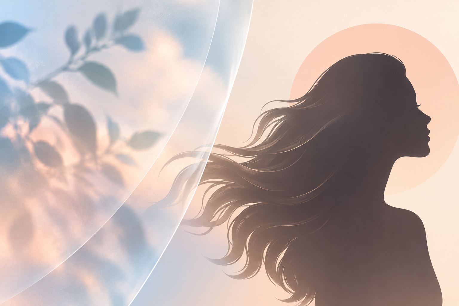 Illustrative cover for hairstyle filter vs AI try-on — abstract face-identity check, not a real try-on result